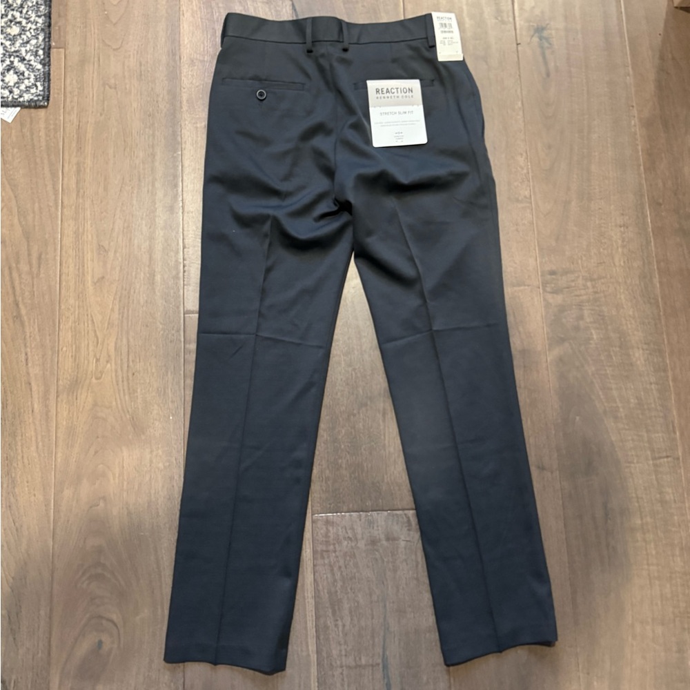 KENNETH COLE REACTION STRETCH SLIM FIT DRESS PANT CHARCOAL HEATHER 30x30 NWT